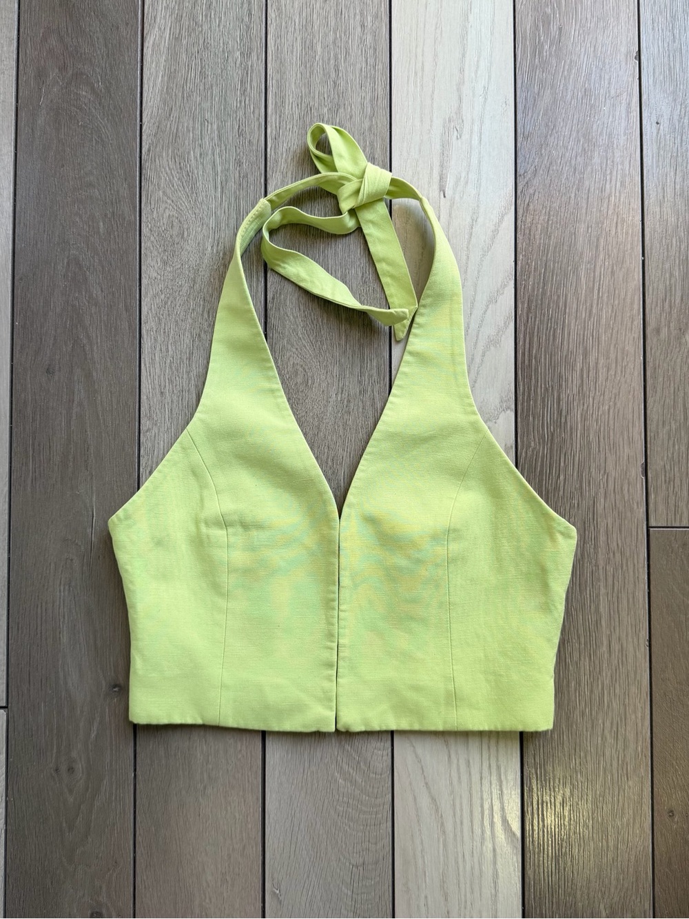 Zara linen blend halter crop top